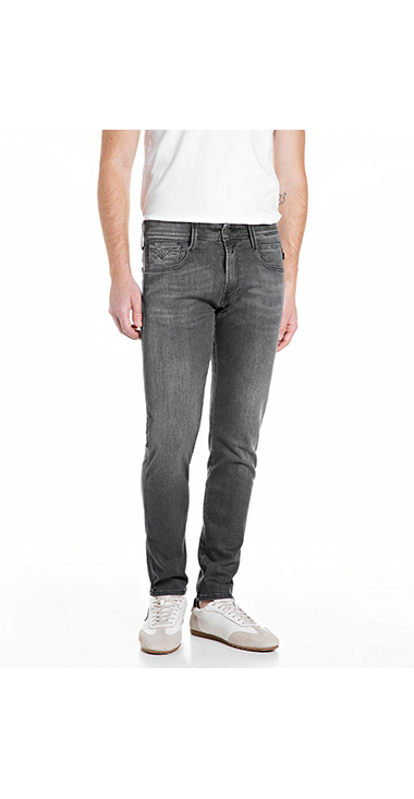 スリムフィットANBASS ブラックパワーストレッチデニム